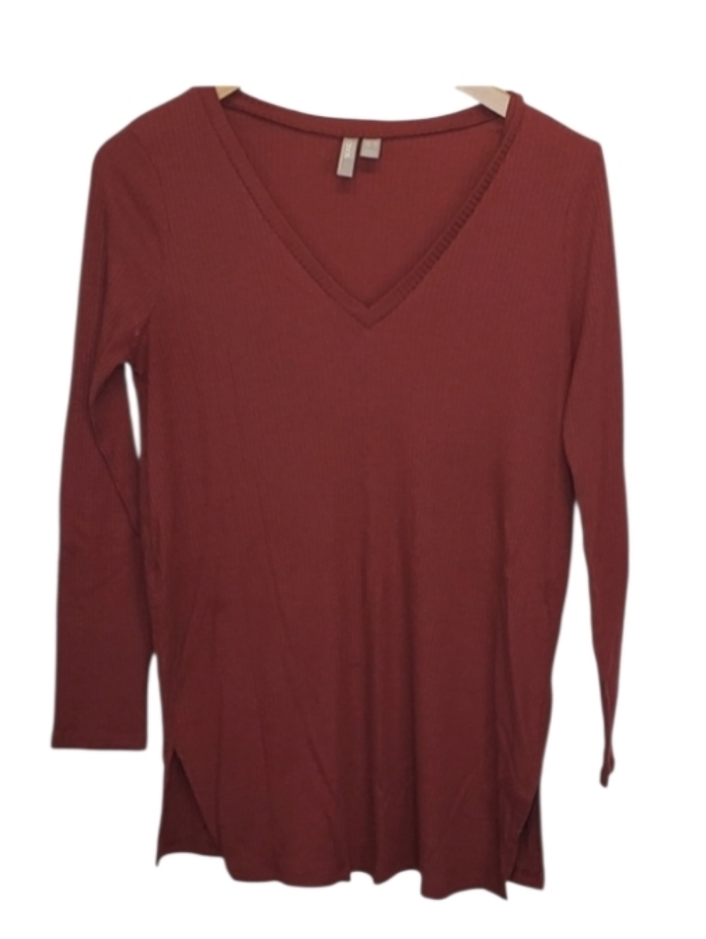 ASOS Red V-neck Ribbed Shirt